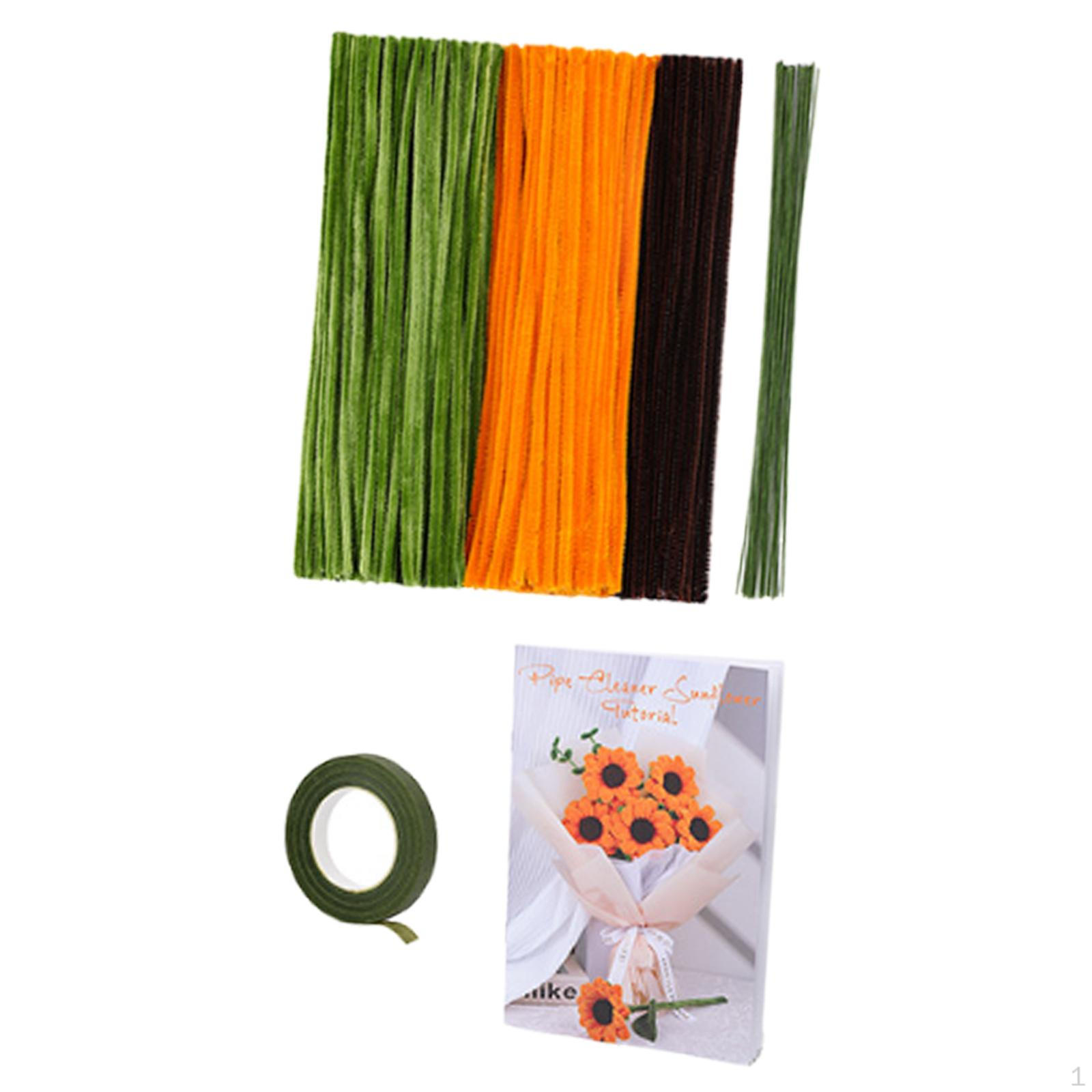 

Набір для виготовлення квітів з дротиків для чищення трубок Зроби сам Букет Декоративний Елегантний Креативний Весільний подарунок для друзів Kit for 5 sunflowers