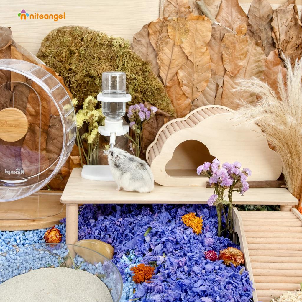 Niteangel Trinkflasche, 120ml Haustier-Trinkspender für Kleintiere wie Hamster, Kaninchen, Rennmäuse, Meerschweinchen, Chinchillas und mehr (klar)