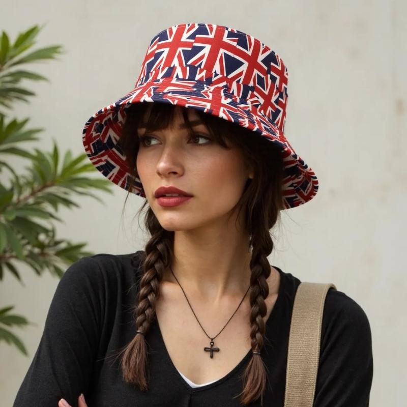 Patriotic Star Fisherman Hat Sun Protection Lightweight Adjustable For Outdoor Activities Beach Vacation