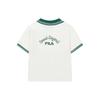 FILA Color Block Tennis Casual Short Sleeve Polo Shirt Women tops Cloud-Mushroom-White F11W339111F-WT