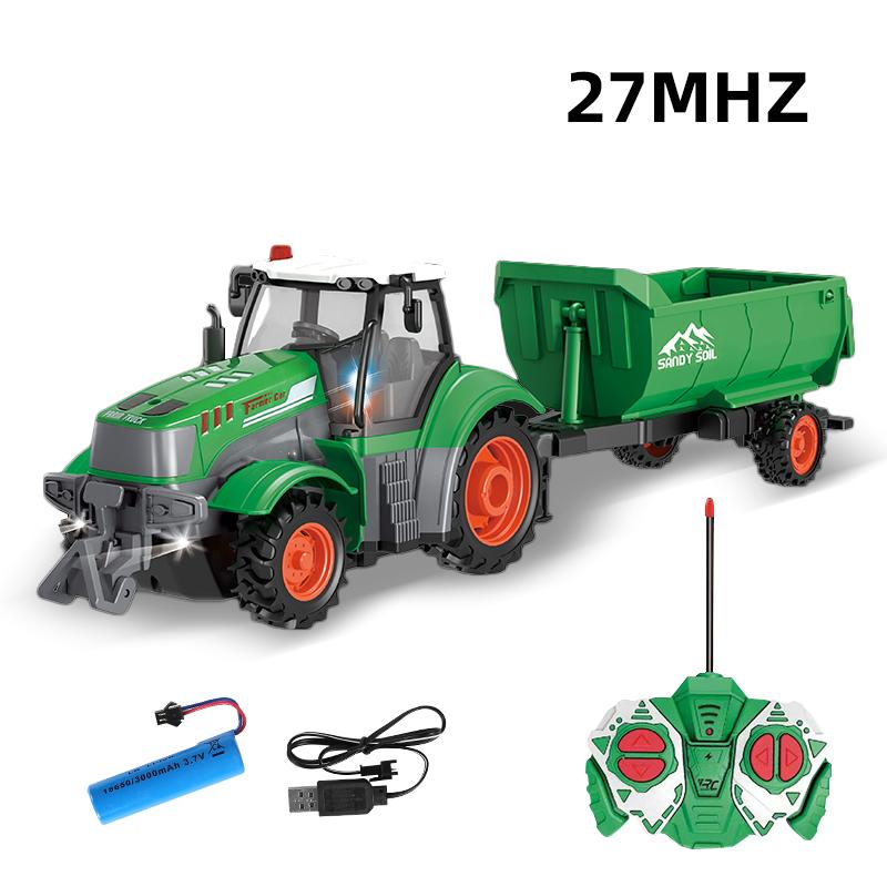 1/24 RC Farmer Tractor Remote Control Trailer Car for Boys Light Farmer Truck Electric Model Toys 27mhz Radio-Control Truck Xmas