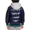 Nike Daunenfüllung Markenlogo-Print Glänzende Daunenjacke mit Kapuze Kinder Oberbekleidung Marineblau DB7075-451