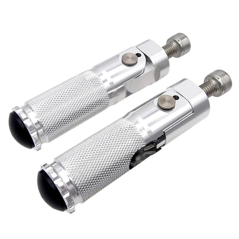 1 Pair Motorcycle Universal CNC Aluminium Folding Footrest Motorbike Rearset Footpegs Pegs Pedals 4 Colors Fit For Honda Yamaha серебряный
