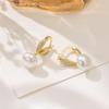 Elegant Niche Design Pearl Circle Dangle Earrings