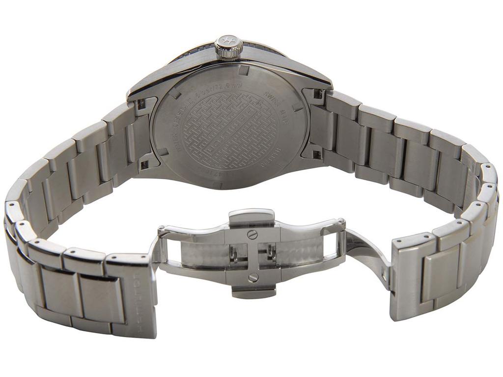 Hamilton Broadway Day Date Quartz Watch, Black Dial, Stainless Steel with Sapphire Crystal, 39.5mm Swiss Movement, Water Resistant To 5 ATM, Men's