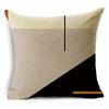 Black And White Collection Geometric Prints Linen Pillowcase Square Bedroom Car Decor Cushion Cover 40Cm/45Cm And 50Cm