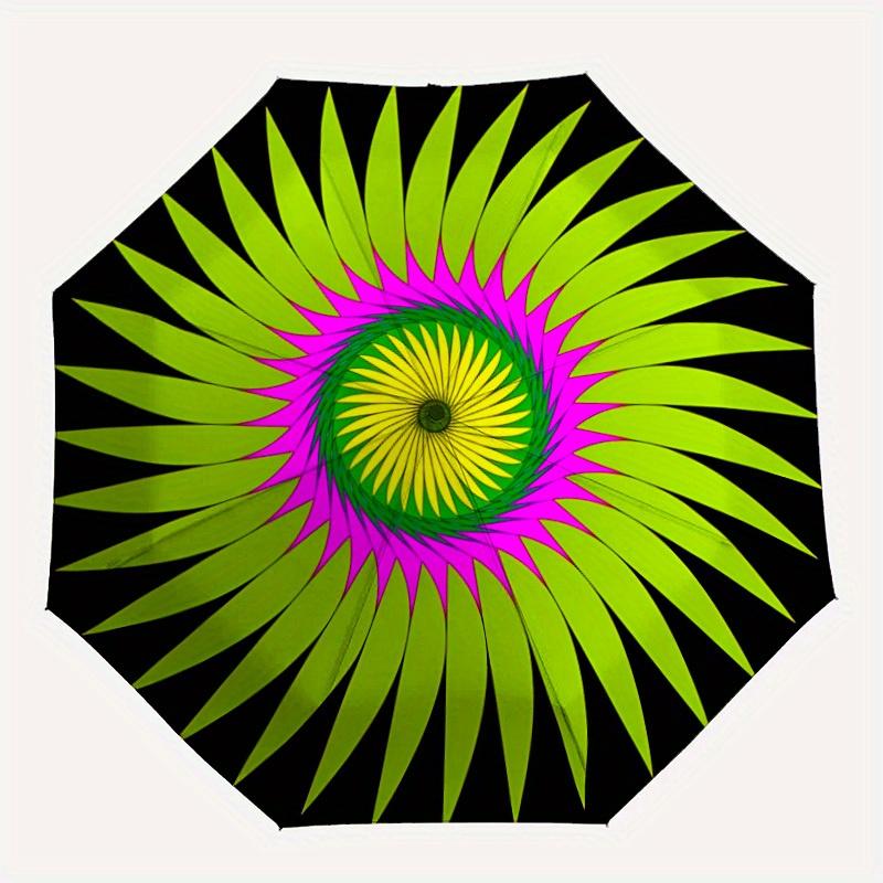 

1pc Neon Spiral Pattern Automatic Umbrella - 8-Rib Foldable Design, Outdoor Adventures, and Family Celebrations yy250829035