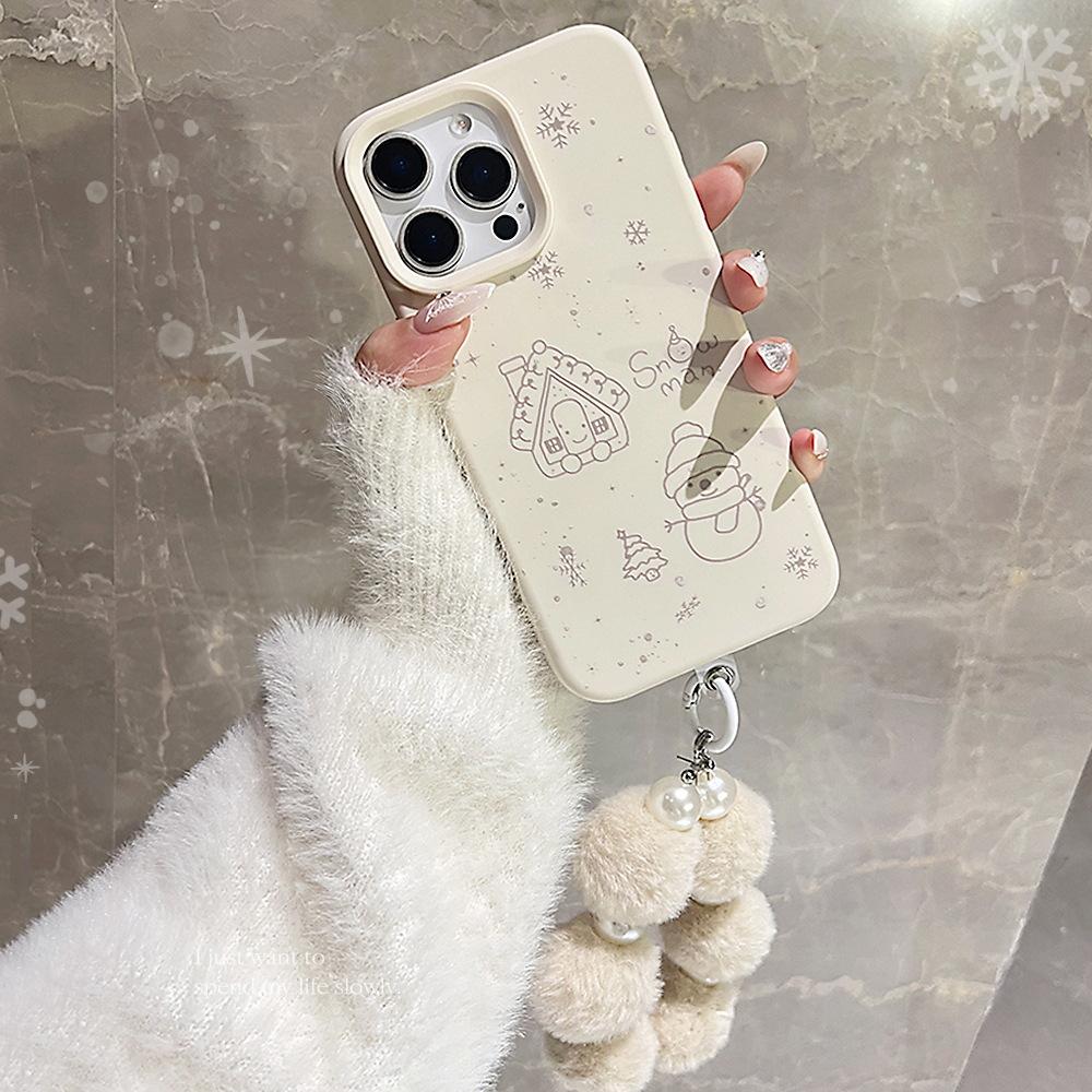 Cartoon Winter Snowman Case for iPhone 16 iPhone 16 Pro Max
