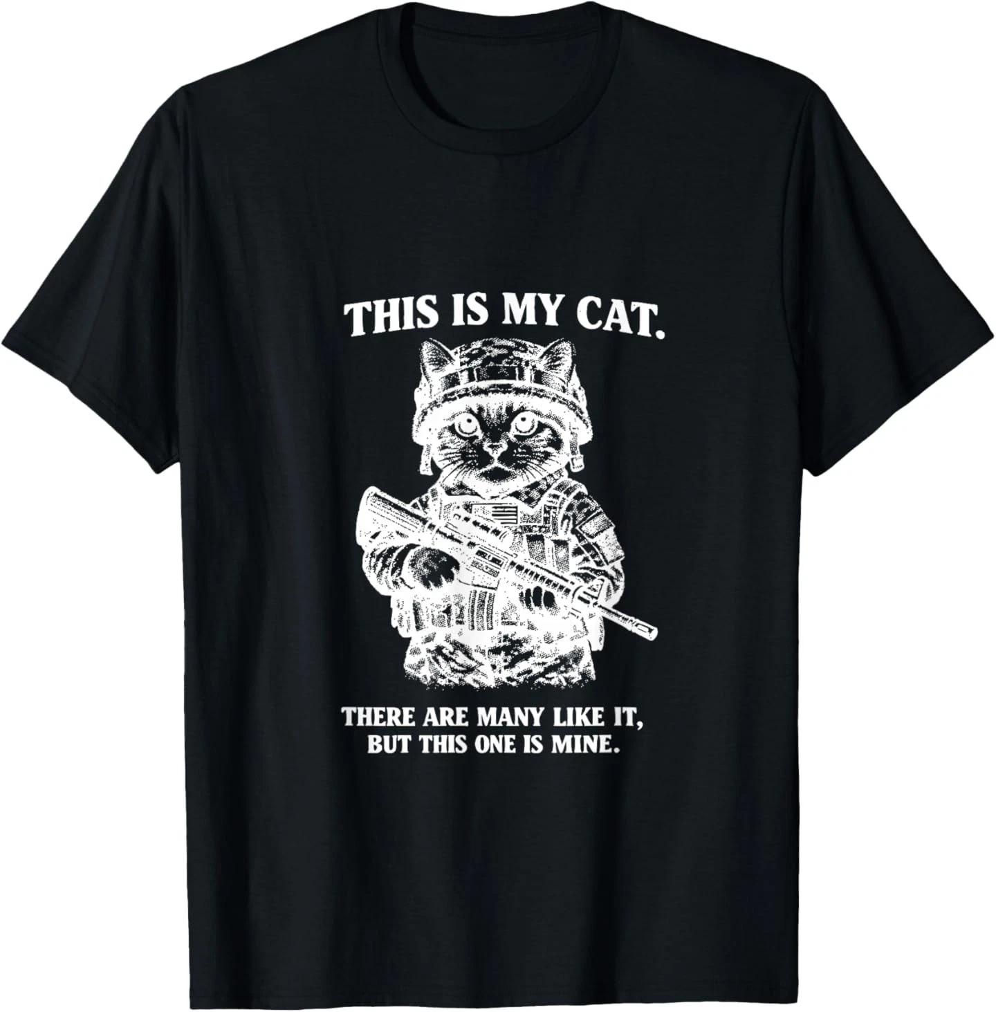Funny Military Cat Creed T-Shirt L