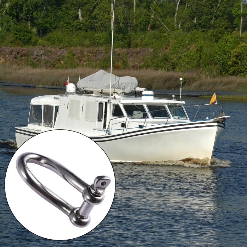 Stainless Steel Screw Pin Twisted Shackle Heavy Duty Shackles Marine Riggings Accessories for Connecting Chain and Rope