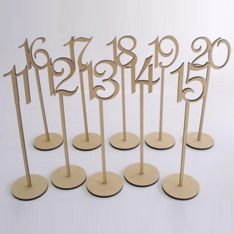 Creative Wooden Table Number Sign for Wedding and Party Decorations
