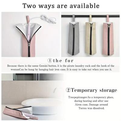 Heat-Resistant Travel Bag for Curling Irons – Portable Holder with Zipper and Protective Mat, Suitable for Hair Straighteners