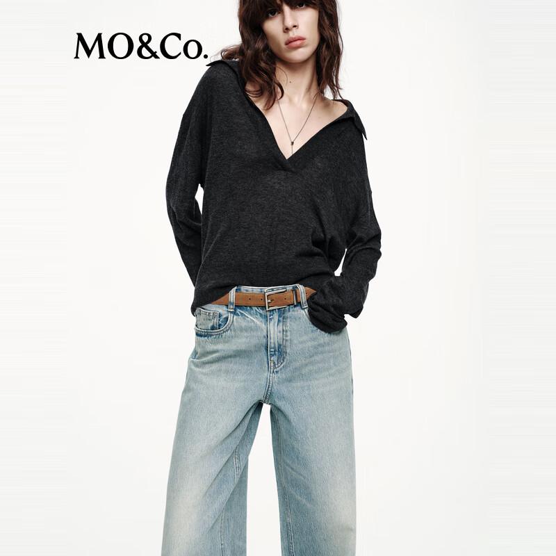 MO&Co. Women's Fall 2025 Rhinestone Loose Straight Jeans