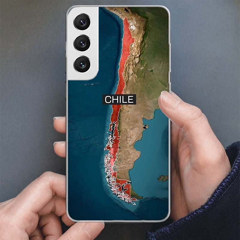 

Chile Flag Phone Case For Samsung Galaxy S25 S24 S23 S22 Ultra S21 S20 FE S10 Plus S10E + S25U Soft Cover Shell Samsung S24 FE