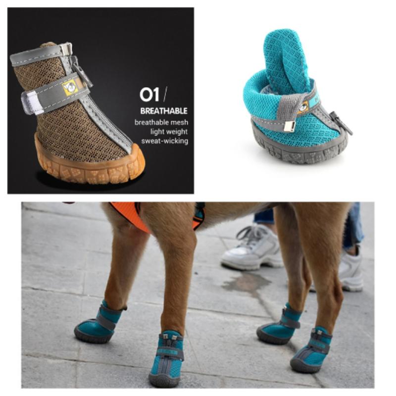Breathable Rubber Bottom Dog Shoes Outdoor Walking Hiking Shoes Dog Boots for Small Medium Dogs  for Dog Durable Bootie 4Pcs/Set