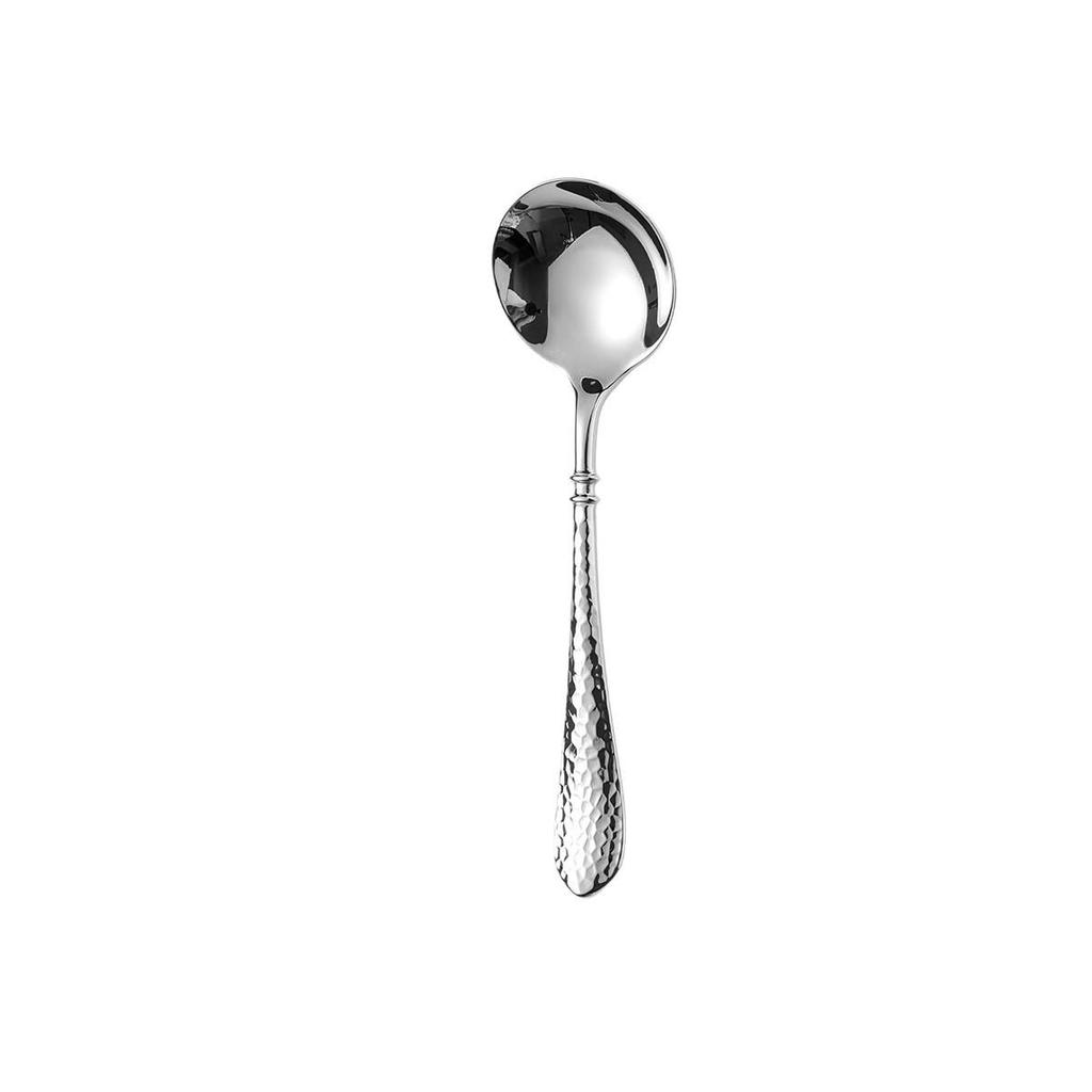 Helong 304 Stainless Steel Soup Ladle with Forged Hammer Pattern and Thick Handle