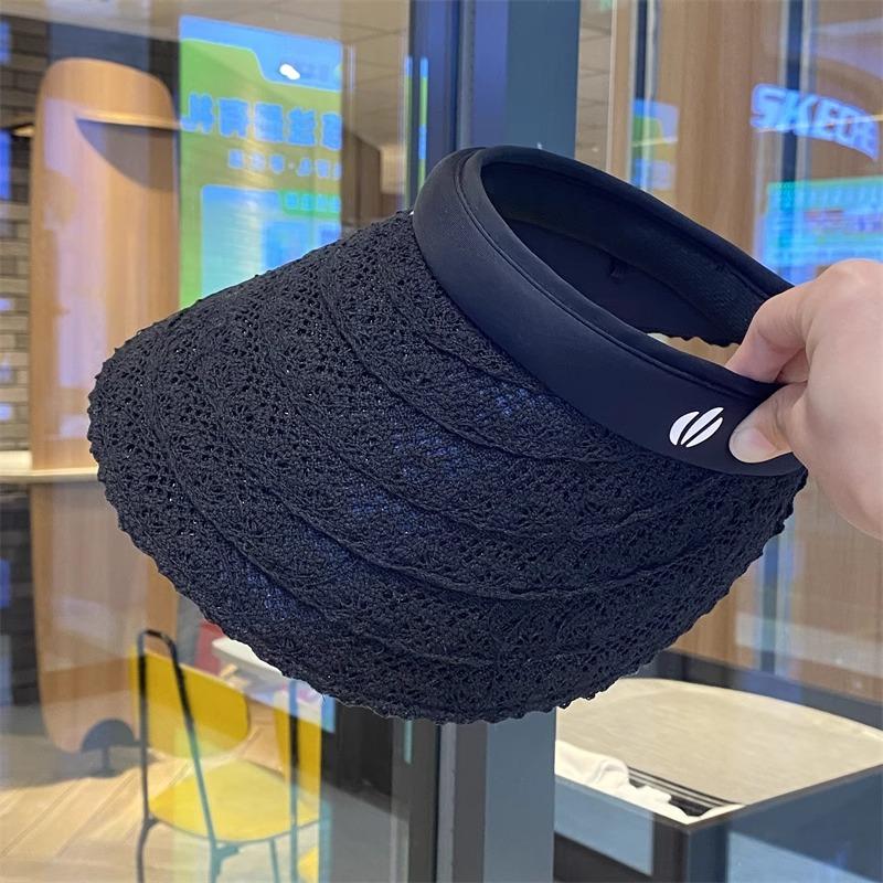 Summer Lace Sun Protection Empty Top Hat Women's Outdoor Travel Fashion Versatile Sun Hat Vacation Beach Sun Hat