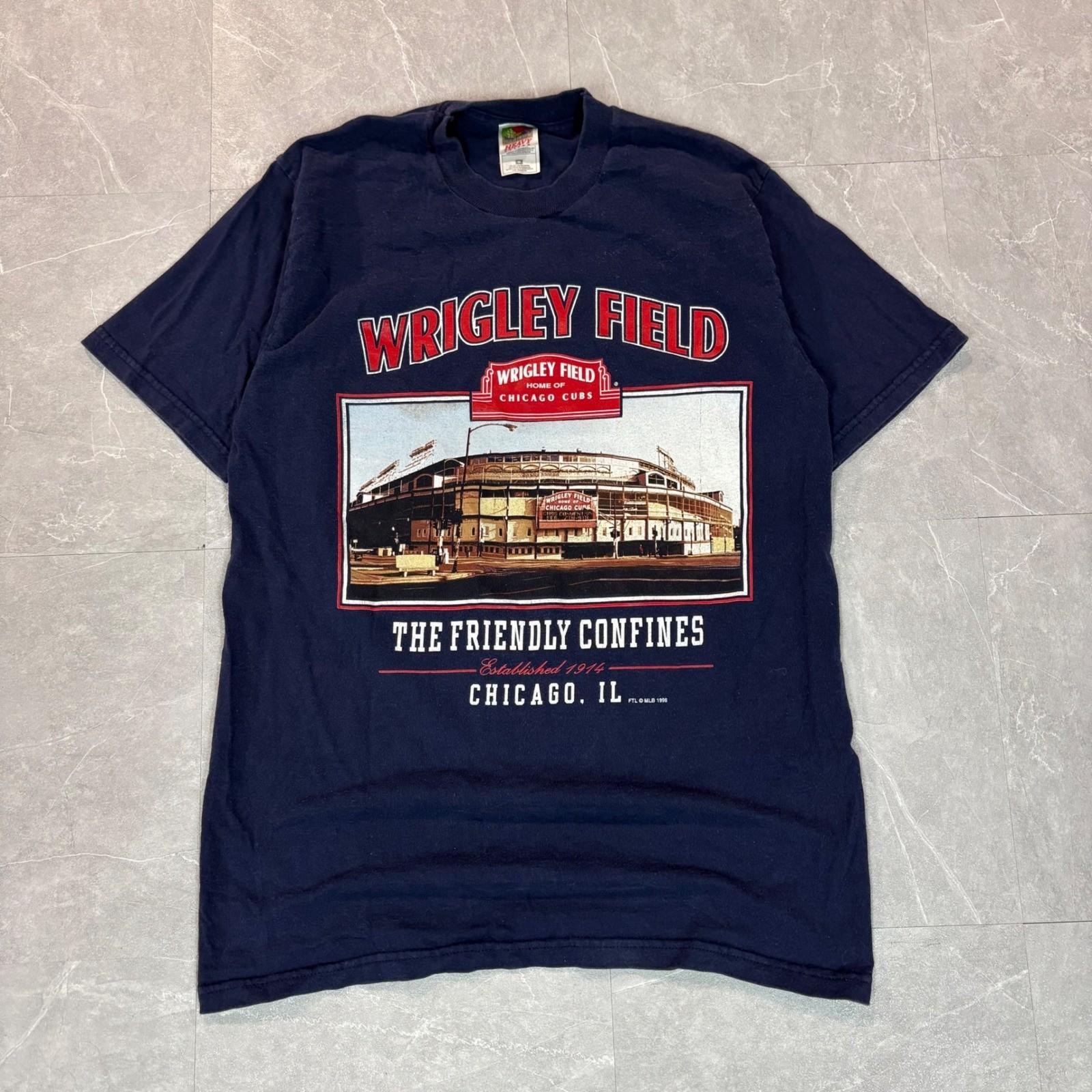 Vintage 1998 Chicago Cubs Wrigley Field Mens Medium Navy Blue MLB Tee Unisex T-Shirt XXXXL