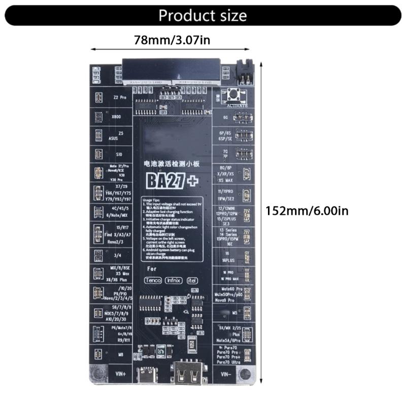 Multiple Model Battery Charger Activation Panel for Smartphones Repair, Automatic Detection & Protections, PCB Material