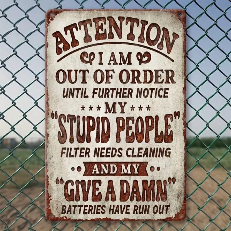 Mimo provoz Vtipné Vintage Kovové Znamení Humorná Domácí Dekorace Nástěnné Umění