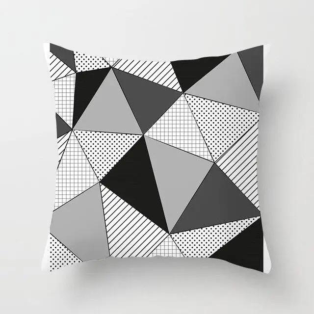 Car Home Living Room Simple Black And White Geometric Cushion Cover Modern Decorative Pillowcase Sofa  Pillow