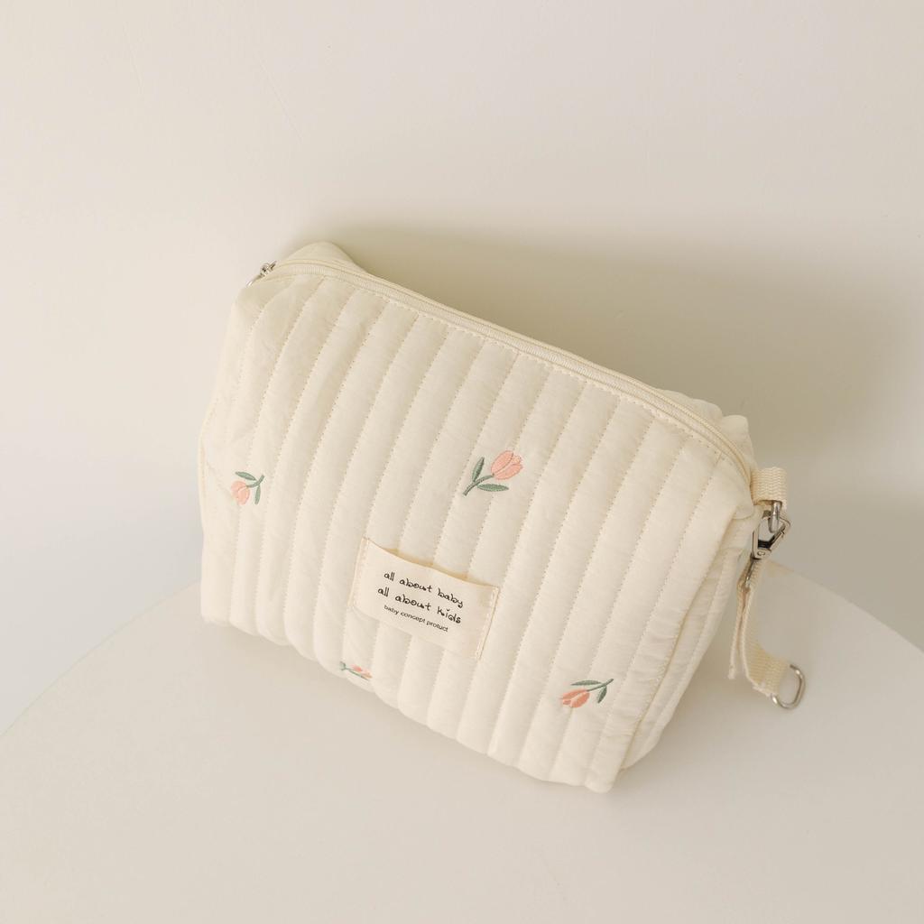 Ins Baumwolle Wickeltasche für Kinderwagen Hängetasche Babyartikel Windel Caddy Organizer Mama Tasche Reißverschluss Niedliche Frauen Make-Up Taschen Kinder