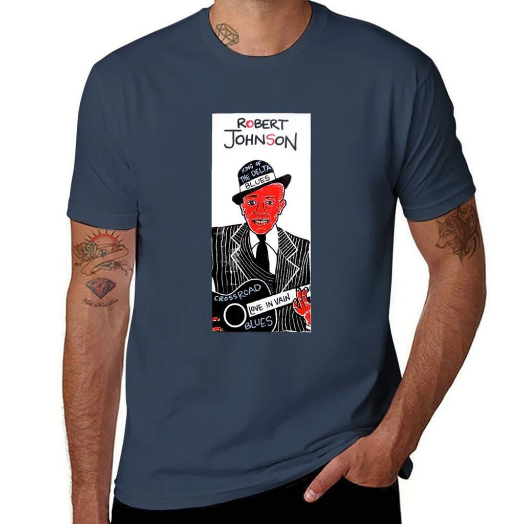 Robert Johnson Blues Folk Art TShirt Plus Size Workout Short Sleeve Top