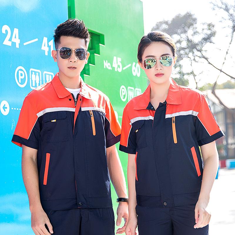 Breathable Short Sleeve Workshop Uniform Set for Auto Repair