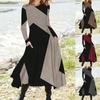 Autumn/Spring Crew Neck Casual Vacation Women's A-Line Midi Dress