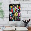 2D Flat, 1pc Colorful "Happy Birthday" Balloon & Gift Metal Wall Art Sign - 8*12 Inch Aluminium Fun Party Decor, Black Background Festive Plaque