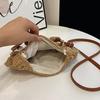 Vintage Woven Straw Shoulder Bag New Vacation Style Round Summer Beach Bag Fashion Crossbody Bag CLE