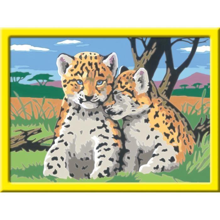 Creart kids 18x24cm petits léopards, kit de peinture par numéros numéro d'art, dès 9 ans, 25832, ravensburger