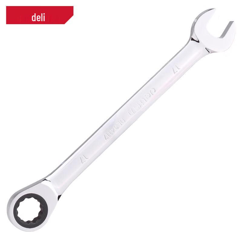 Deli 17mm Mirror-Finish Dual-Use Ratchet Wrench