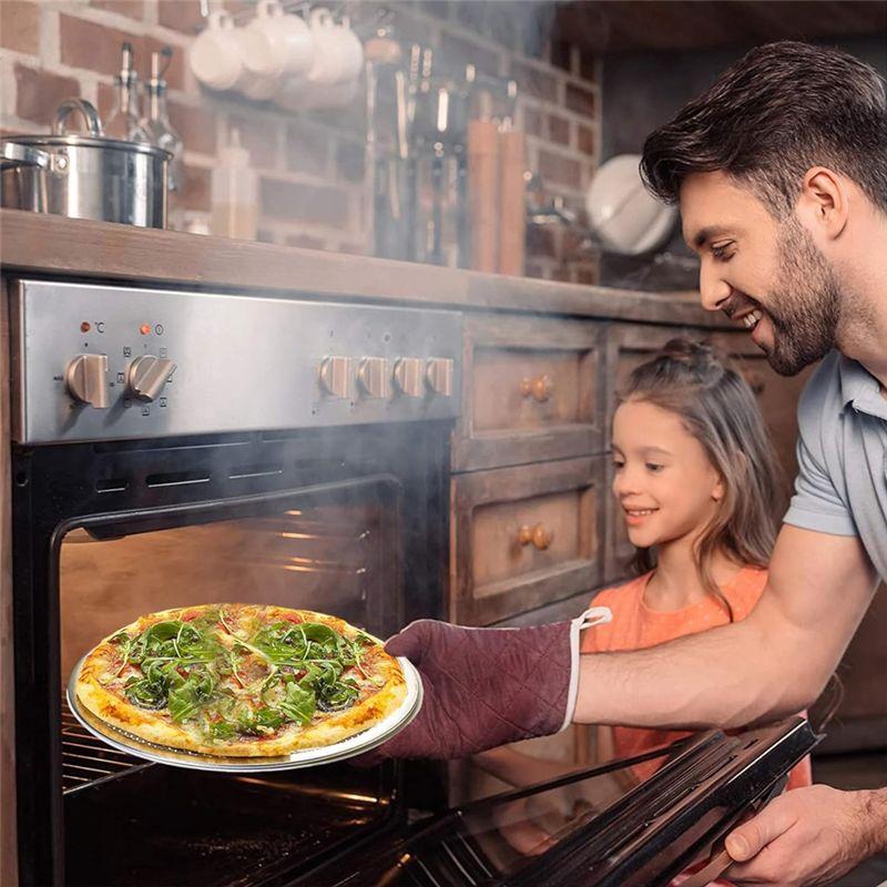 AEE4-3Pcs Pizza Screen 12 Inch Restaurant-Grade Pizza Rack With Seamless Edge Round Pizza Baking Pan Baking Tool