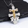 Der Orthodoxe Kirchenkreuz Halskette für Männer, Edelstahl Kreuz Jesu Halsbänder, Russischer Religiöser Glaube Schmuck Geschenk