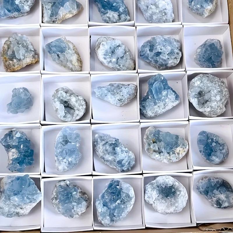 Natural Blue Kyanite Crystal Cluster Celestite Raw Stone Home Decor Ornament Specimen