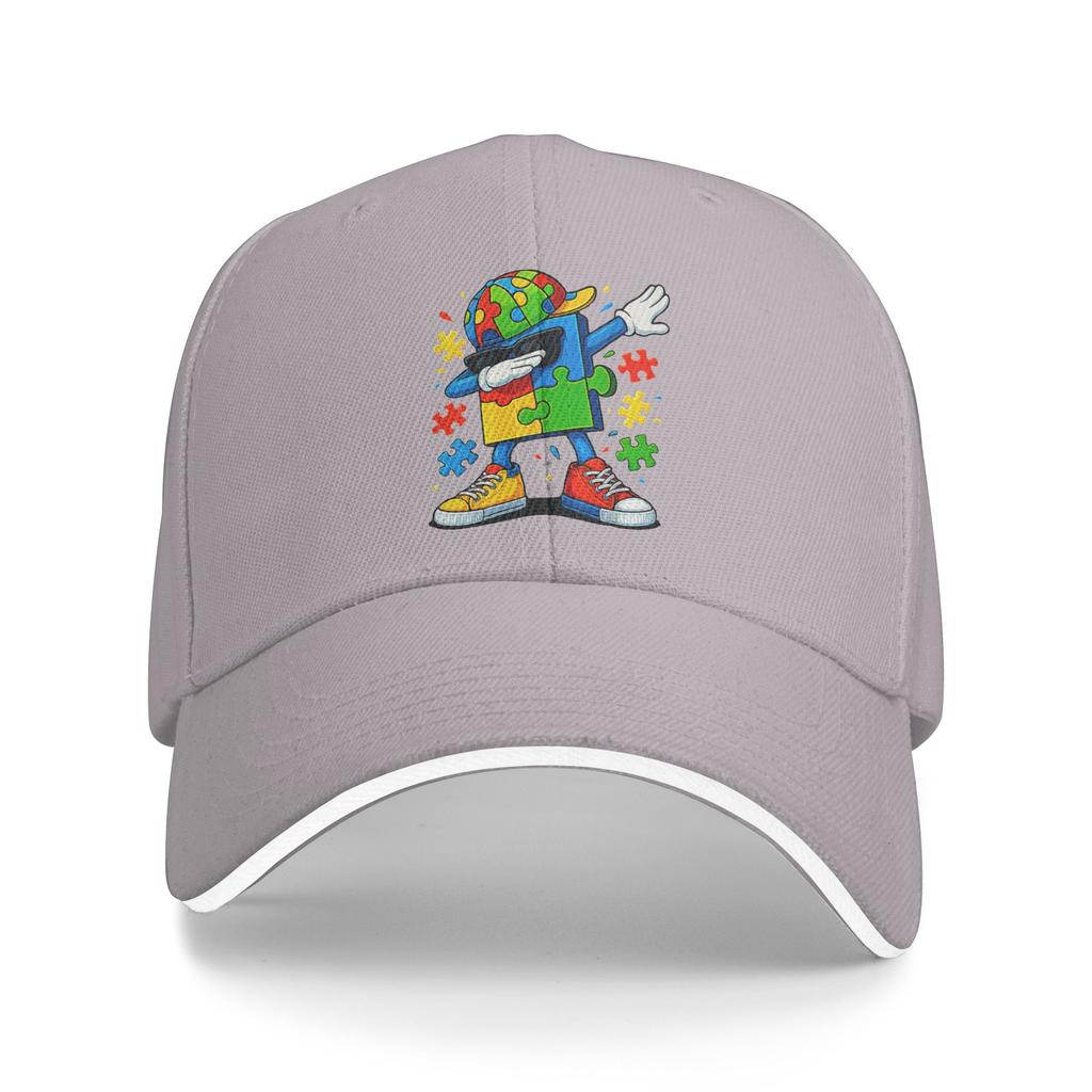 Dabbing Puzzle Autism Awareness Sun Baseball Cap Summer Y2k Cool Trucker Hat For Women Men Outdoor Gym Snapback Cap