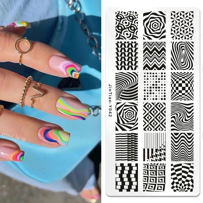 Nagelstempelplatten mit Schlangen- und Leoparden-Motiv, englische Buchstaben, Liebe, Herz, Blätter, Blumen, Design, Druckplatten, Nagelkunst, Schablone, Stempelwerkzeug