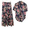 Made In Japan Floral Short Sleeve Aloha Shirt Setup 9 Navy Women Used