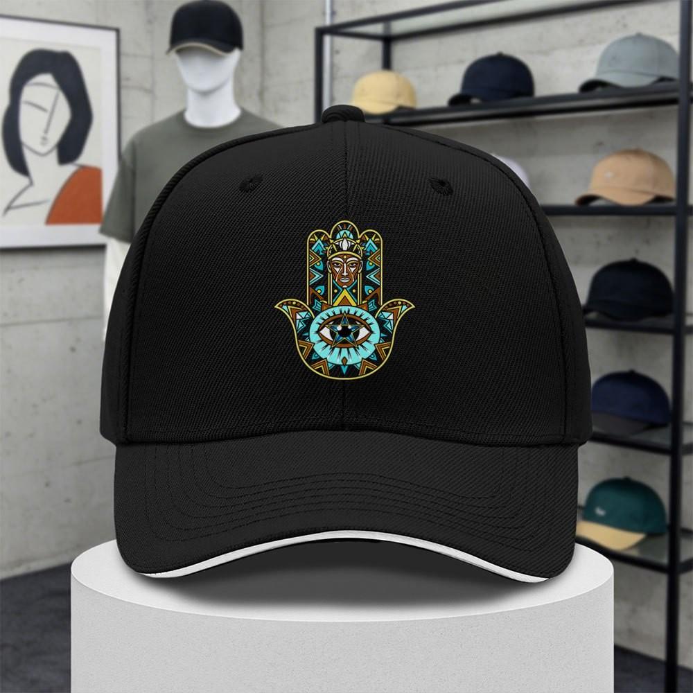 Hamsa Hand Eye Baseball Cap Unisex Adjustable Outdoor Sun Protection Curved Brim Hat
