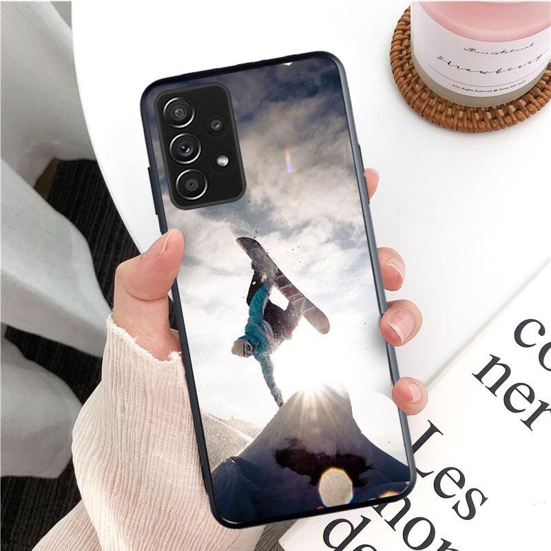 Snö Die Skidåkning Snowboard Sport Mobilskal för Samsung Galaxy A13 A22 A12 A32 A71 A11 A21S A33 A52 A72 A51 A50 A70 A31 M31