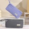 Corduroy Pencil Case Large Capacity Double-Layer Pencil Pouch for Middle School Office Cosmetic Bag Multi-Purpose Stationery Organizer for Pens Makeup