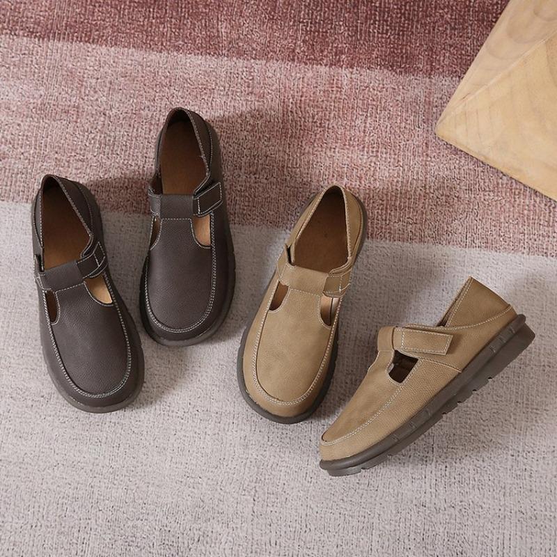 Large size casual shoes women's spring new round head low heel flat sole shoes