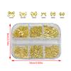 6Grids/Box Mixed Alloy Mini Bowknot Nail Charms 3D Bow Nail Art Decorations Accessories Diy