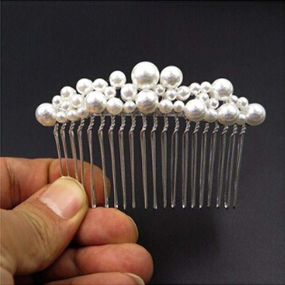 1 PC Women Jewelry Hair Ornaments Haircomb Bridal Headpiece Bride Barrette Hairwear Pearl Hairpin