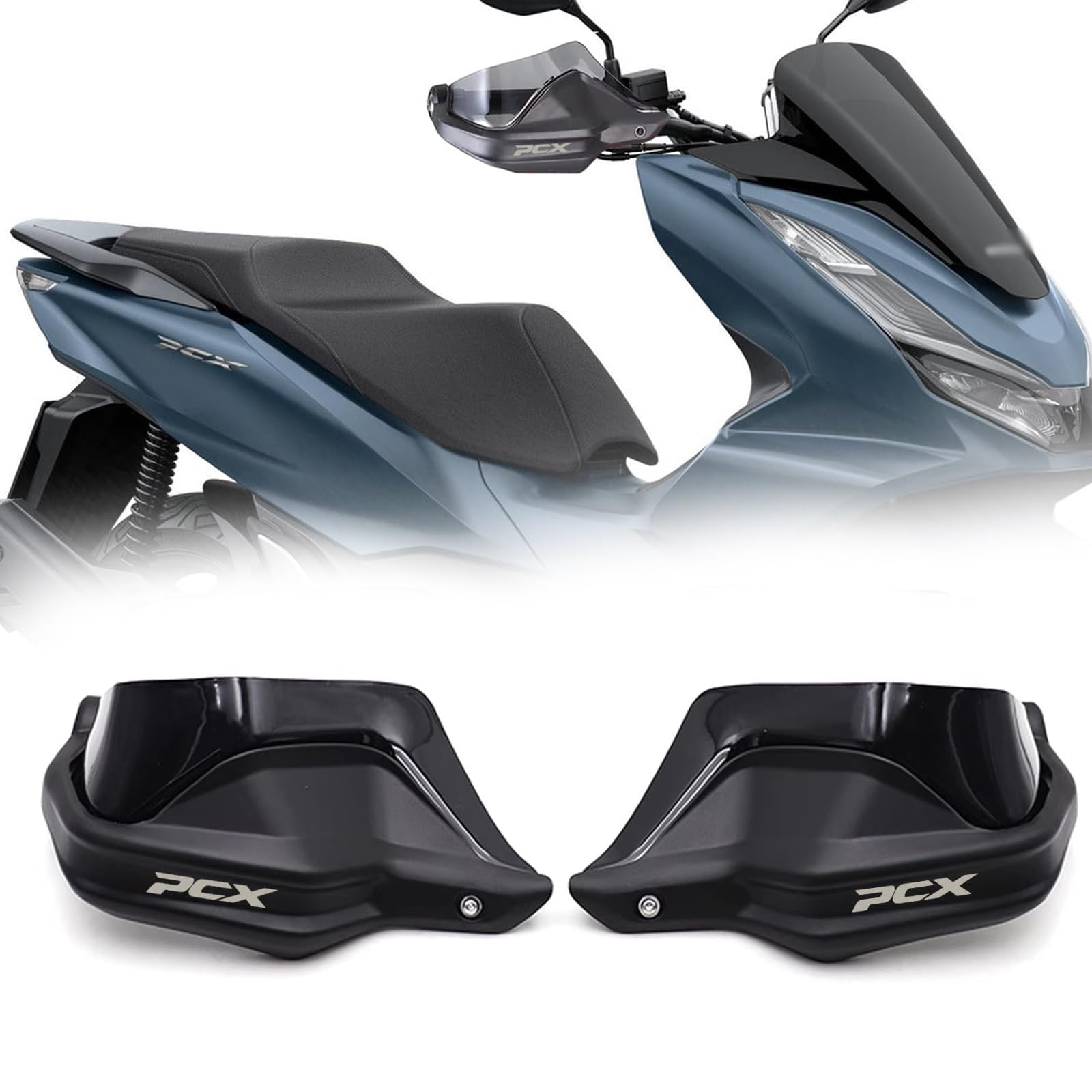 MAORANG Motorcycle Handguards for PCX 125 Motorcycle Accessory (2018-2026+) - Windscreen, Two-Handed Handle, Windproof, (Black) [Used] чёрный