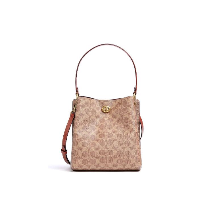 

Coach Charlie 22 Monogram Canvas And Leather Bucket Bag Women Bags Brown Rust 1027-B4NQ4 Basic Set (Bag+Dust Bag)