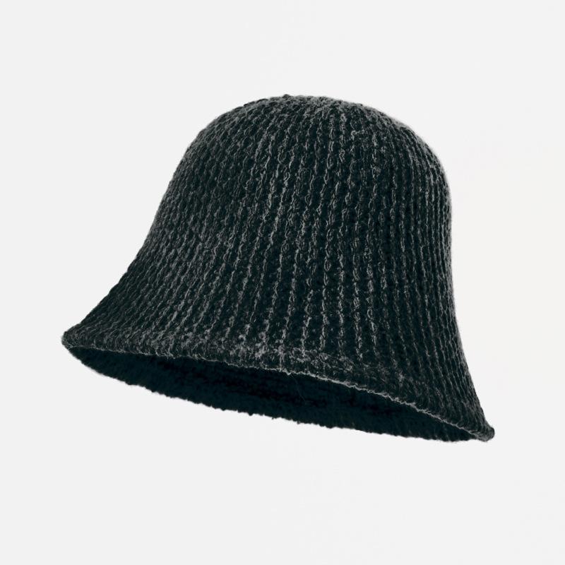 Thermal Hat Children'S Japanese Simple Knitted Bucket Hat Solid Color Versatile Washbasin Hat New