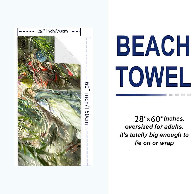 WangXian Print Beach Towel, Large Soft Quick Dry Towel for Beach Camping Swimming