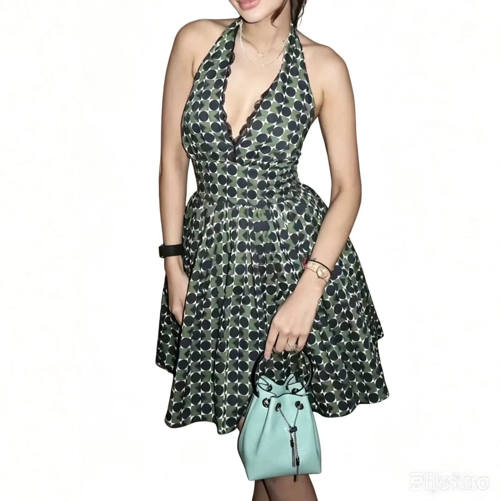 Europe, America 2026 summer new backless sexy street neck fashion thin acrylic jumpsuit S